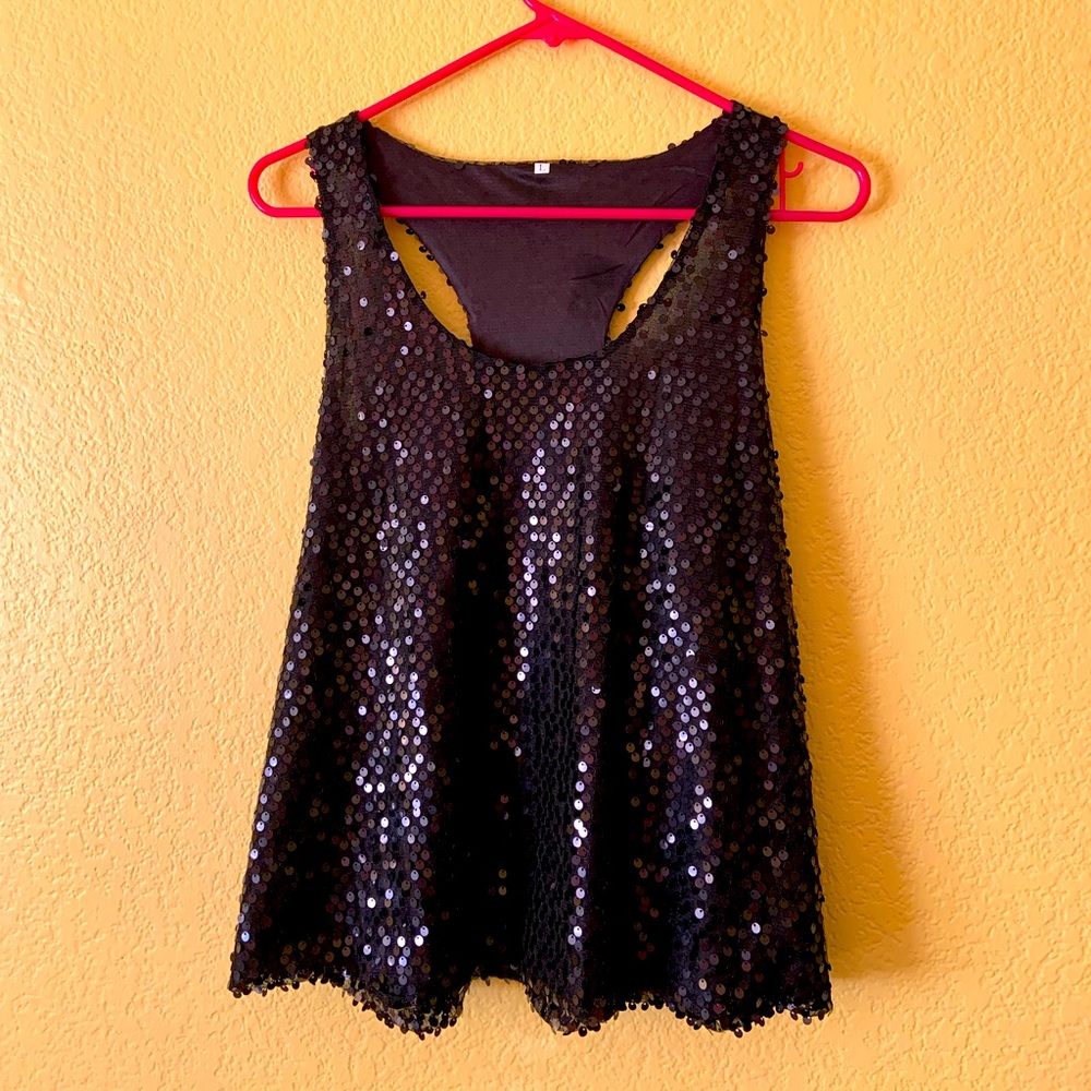 Black sequin top NWOT